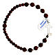 Bracciale legno marrone con croce argento 925 s1