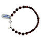 Bracciale legno marrone con croce argento 925 s2