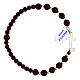 Brown wood bracelet with 925 silver cross s1