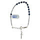 Bracelet of 925 silver with faceted blue hematite single decade and silver cross s4