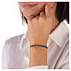 Bracelet dizainier fin grains à facettes hématite bleue et croix argent 925 s2