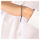 Bracelet of 925 silver with faceted grey hematite single decade and silver cross s3