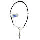 Bracciale ematite nera e grigia con croce argento 925 s1