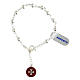 Rosary bracelet of polished 925 silver with Maltese cross s1