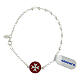 Thin rosary bracelet of polished 925 silver with Maltese cross s1