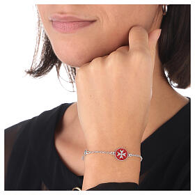 925 silver bracelet with Malta cross charm