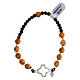 Elastic bracelet with olivewood beads and 925 silver cross s3