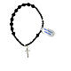 Rosary bracelet with grey and black hematite beads, 925 silver cross s3