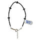 Bracelet of 925 silver with black hematite crosses and beads s3