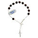Bracelet mahogany wood beads with cross in 925 silver s3