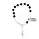 Rosary bracelet with ox's eye single decade and 925 silver cross s1