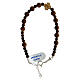 Rosary bracelet with wood single decade and 925 silver cross s1