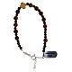 Rosary bracelet with wood single decade and 925 silver cross s3