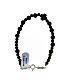 Rosary bracelet with black wood single decade and 925 silver cross s3