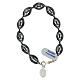 Bracciale argento 925 rombi ematite nera Maria miracolosa s3