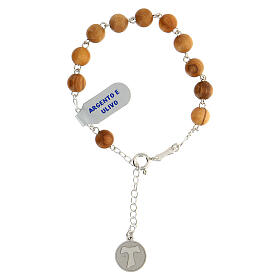 Bracciale argento 800 sfere ulivo croce tau