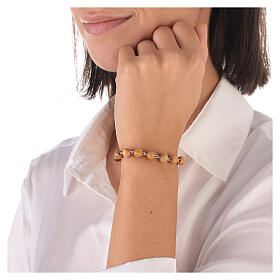 Bracciale argento 800 sfere ulivo croce tau