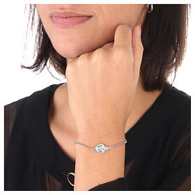 Bracciale argento 925 ex voto cuore e fiamme