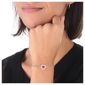 Armband aus Silber 925 mit rotem Herzen-Votivbild