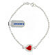 Bracelet of 925 silver with red ex-voto heart s1