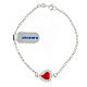 Bracelet argent 925 coeur ex-voto rouge s1