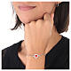 Bracelet argent 925 coeur ex-voto rouge s2