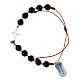 Single decade rosary bracelet of brown cord and 925 silver s2