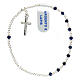 Single decade rosary bracelet with 925 silver crucifix and 0.08x0.12 in lapis lazuli beads s1