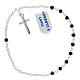 Single decade rosary bracelet with 925 silver crucifix and 0.08x0.12 in lapis lazuli beads s2
