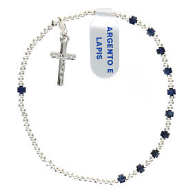 Bracelet dizainier pendentif argent 925 et lapis lazuli 2x3 mm