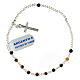 Single decade rosary bracelet with 925 silver crucifix and 0.08x0.12 in tiger's eye beads s1