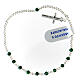 Single decade rosary bracelet with 925 silver crucifix and 0.08x0.12 in malachite beads s2