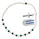 Bracciale decina con croce 2x3 mm argento 925 e malachite s1