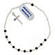 Single decade rosary bracelet with 925 silver crucifix and 0.08x0.12 in bronzite beads s1
