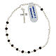 Decade rosary bracelet bronzite and 925 silver pendant 2x3 mm s2