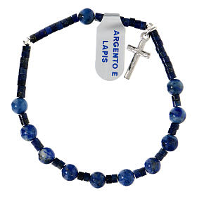 Bracelet dizainier 6 mm lapis lazuli et argent 925