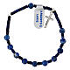 Decade rosary bracelet 6 mm lapis lazuli and 925 silver with cross pendant s1