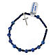 Decade rosary bracelet 6 mm lapis lazuli and 925 silver with cross pendant s2