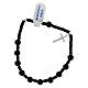 Decade rosary bracelet 6 mm onyx and 925 silver pendant cross s2