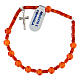 Bracciale decina corniola e argento 925 croce pendente 6 mm s1