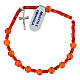 Carnelian decade rosary bracelet and 925 silver cross pendant 6 mm s1
