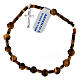 One-decade bracelet 6 mm tiger's eye and 925 silver cross pendant s2