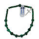 Decade rosary bracelet Malachite and 925 silver pendant cross 6 mm s1