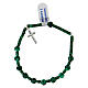 Decade rosary bracelet Malachite and 925 silver pendant cross 6 mm s2