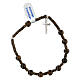 Single decade rosary bracelet with cross pendant and 0.2 in bronzite beads, 925 silver s2