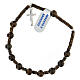 Bracciale decina bronzite e argento 925 croce pendente 6 mm s1