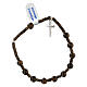 Bracciale decina bronzite e argento 925 croce pendente 6 mm s2