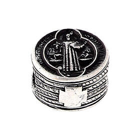 Charm loop bead St Benedict 1 cm 925 silver 