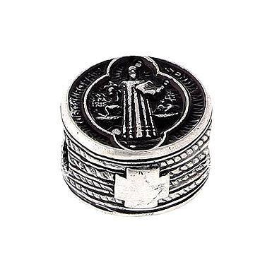 Charm loop bead St Benedict 1 cm 925 silver  2