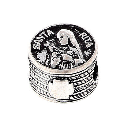 Charm bead St Rita 1 cm in 925 silver  2